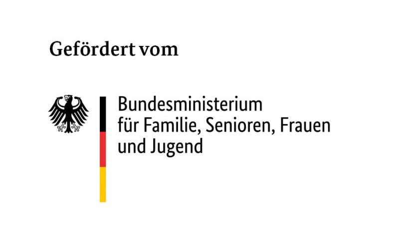Logo: Gefördert vom Bundesministerium für Familie, Senioren, Frauen und Jugendlichen